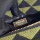 Prada Small Symbole Bag Embroidered Fabric 1BA368 Black/Ivy Green