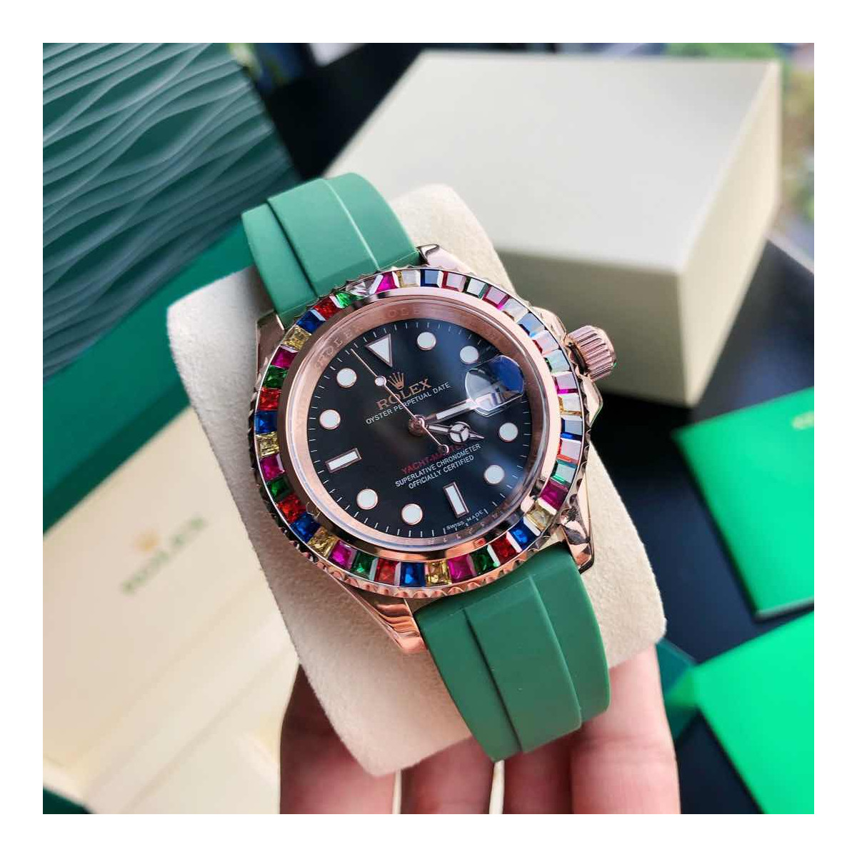 Rolex Yacht-Master 40mm Rose Gold Rainbow 116655