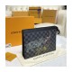 Louis Vuitton Damier Graphite Stamps Pochette Voyage MM N64605