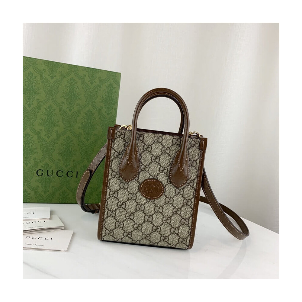 Gucci Mini Tote Bag with Interlocking G in GG Supreme 671623