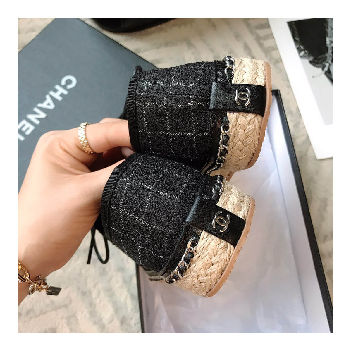 Chanel Tweed Lace-Ups G36140