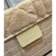 Christian Dior Medium Book Tote Beige Cannage Shearling M1296