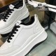 Chanel Grained Calfskin Leather Thick Sole Logo Sneakers G38808 White Black