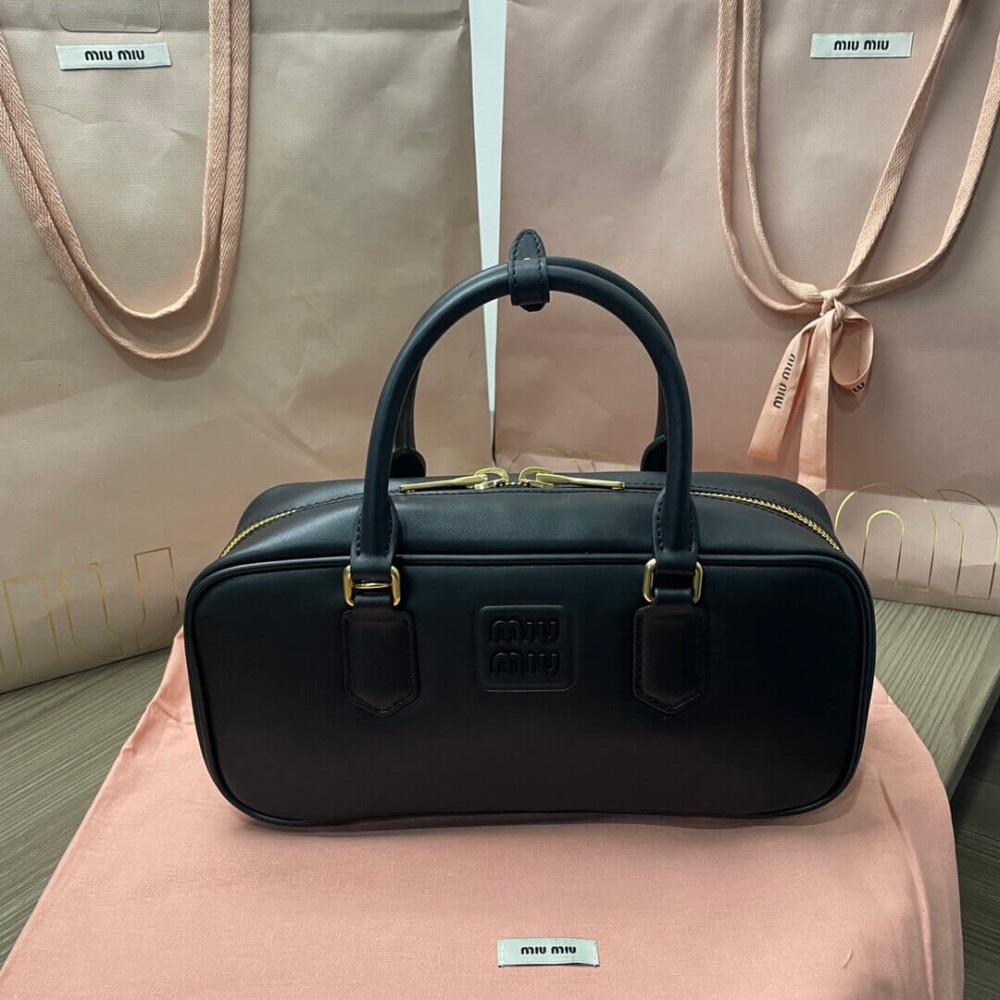 Miu Miu Arcadie Leather Bag 5BB148 Black