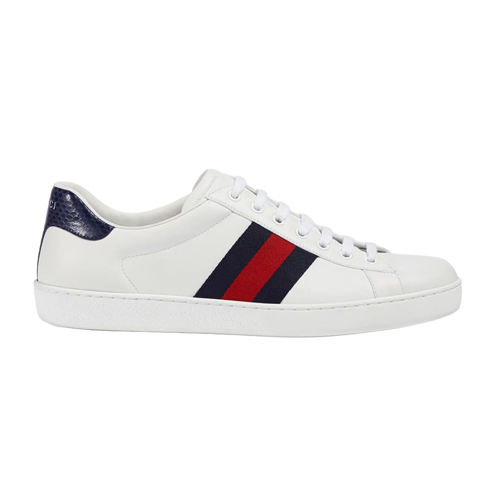 Gucci Ace Sneaker With Web White Blue Red