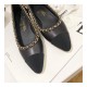 Chanel Grosgrain and Lambskin Chain 4.5cm Heel Ballerinas G35389