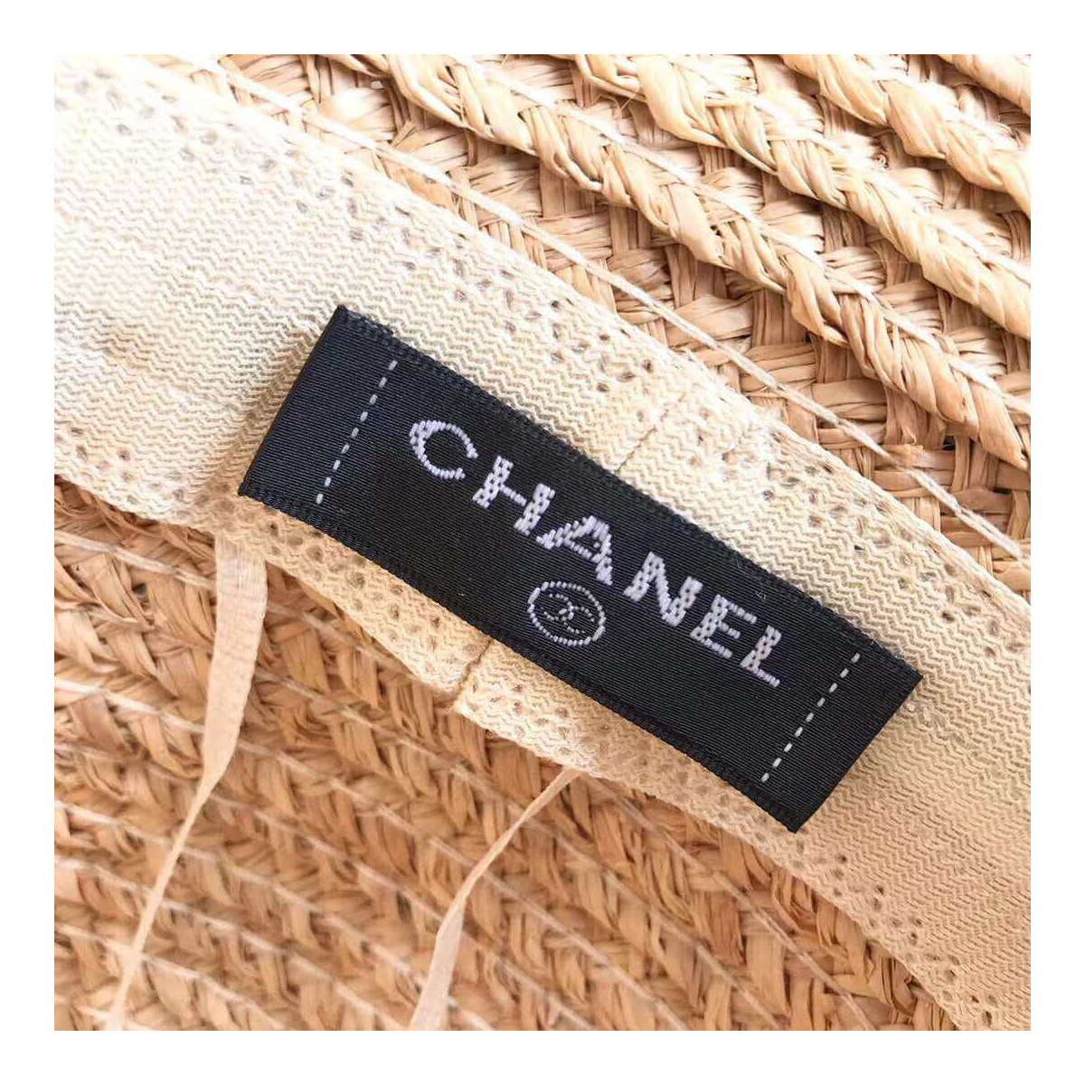 Chanel Straw CC Fedora Hat with Pearl D009