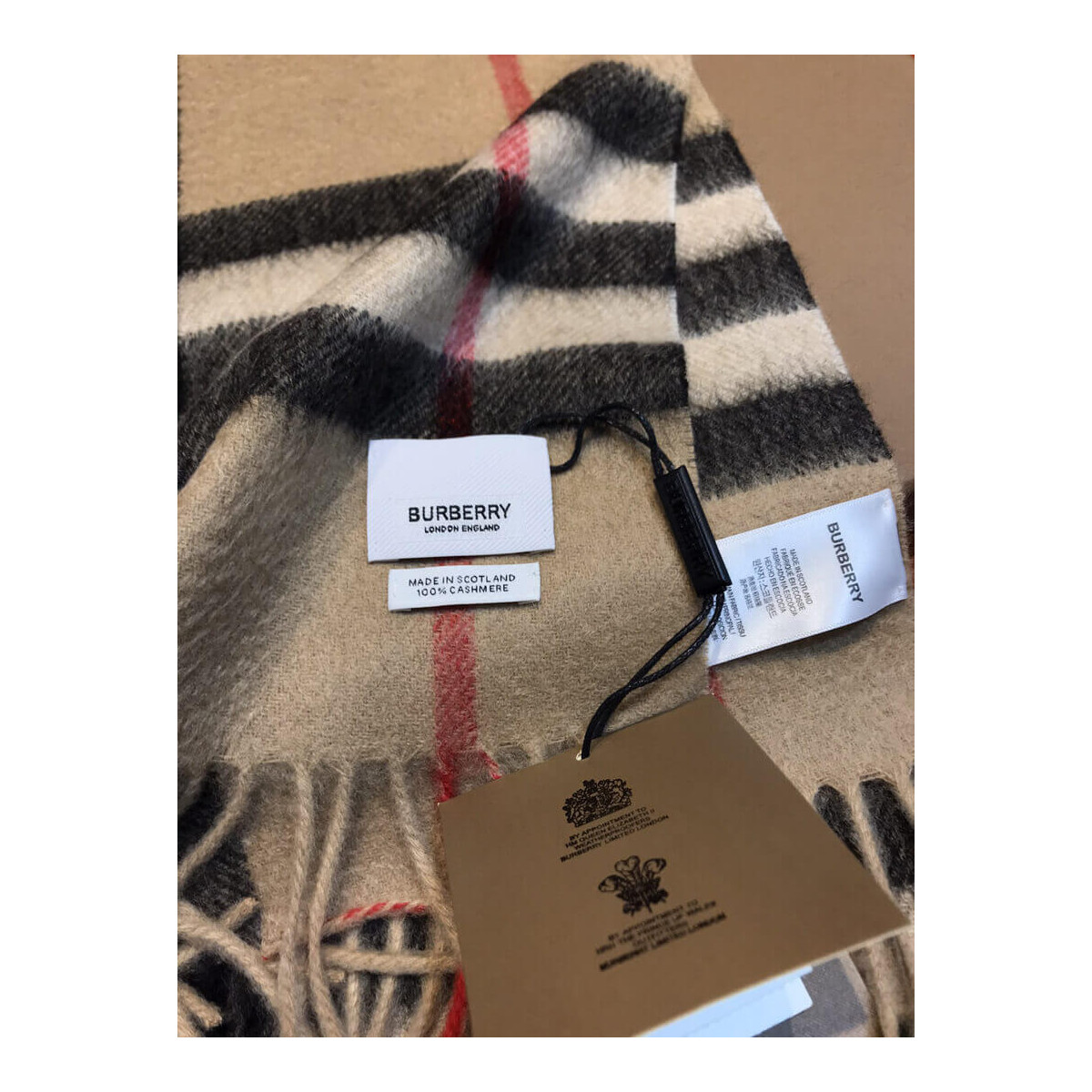 Burberry The Classic Check Cashmere Scarf 80181731 Beige