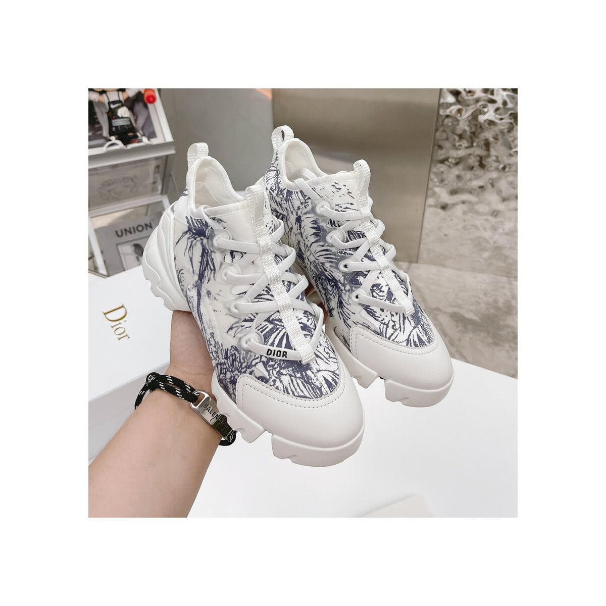 Christian Dior D-Connect Sneaker Around the World Printed