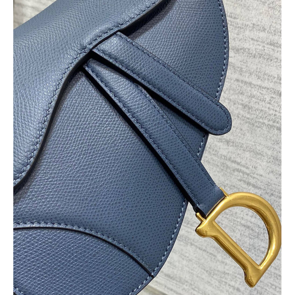 Dior Mini Saddle Bag with Strap Grained Calfskin M0456