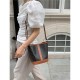 Celine Small Bucket In Triomphe Canvas And Calfskin 191442