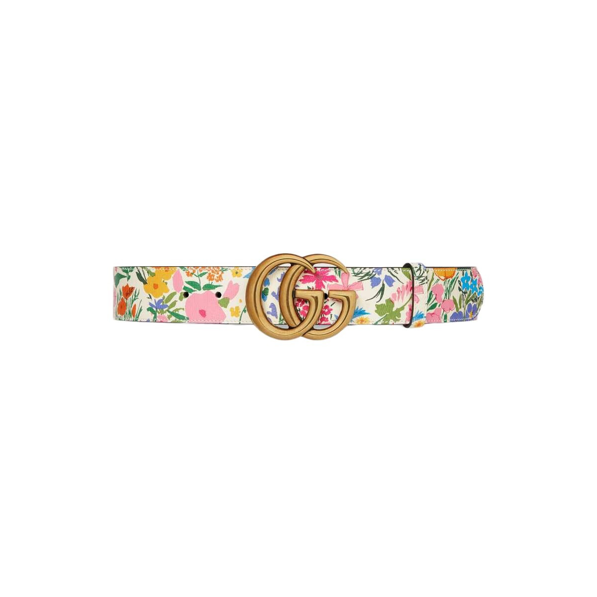 Gucci Ken Scott Print GG Marmont Belt Double G Buckle 4 Cm Width