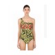 Gucci One-Shoulder Sparkling Logo Swimsuit 278618