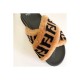 Fendi Logo Shearling Fur Slides Sandals F126