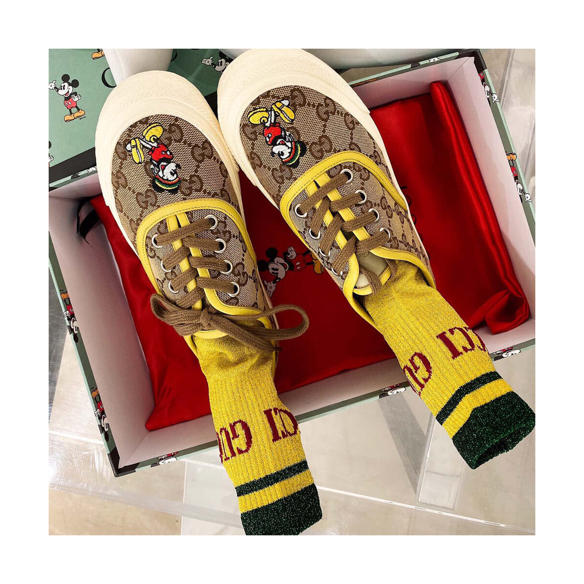 Gucci GG Disney x Gucci Low-Top Sneaker 875604 Yellow