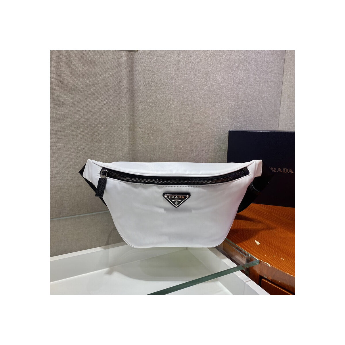 Prada Nylon and Saffiano Leather Belt Bag 2VL033