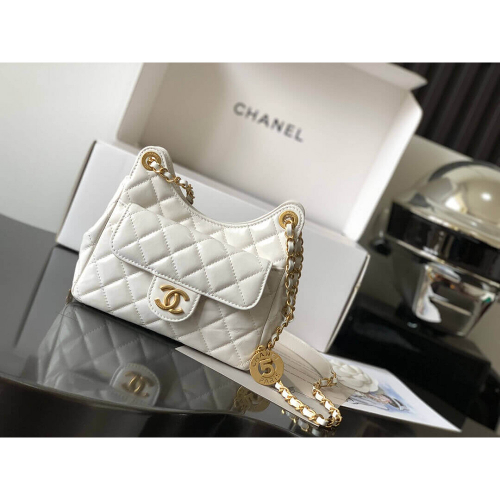 Chanel Small Hobo Bag in Shiny Crumpled Calfskin AS3710