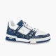 Louis Vuitton LV Trainer Sneaker Monogram Denim White Blue