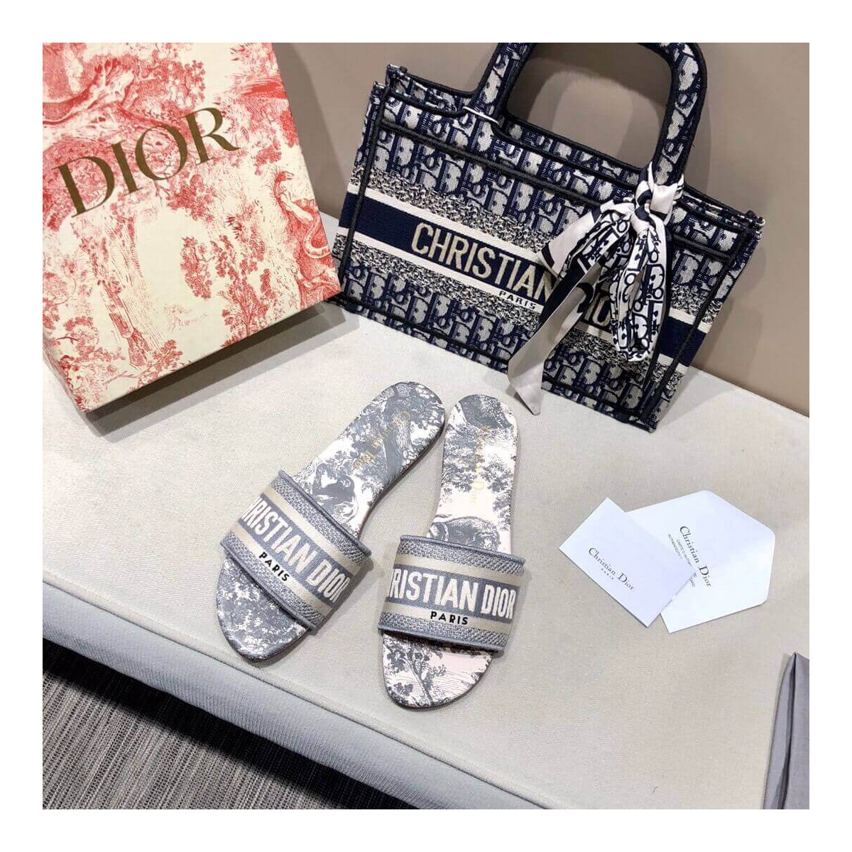 Dior Dway Mule In Embroidered Cotton KCQ3011