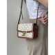 Celine Teen Triomphe Bag In Triomphe Canvas and Calfskin White 188423