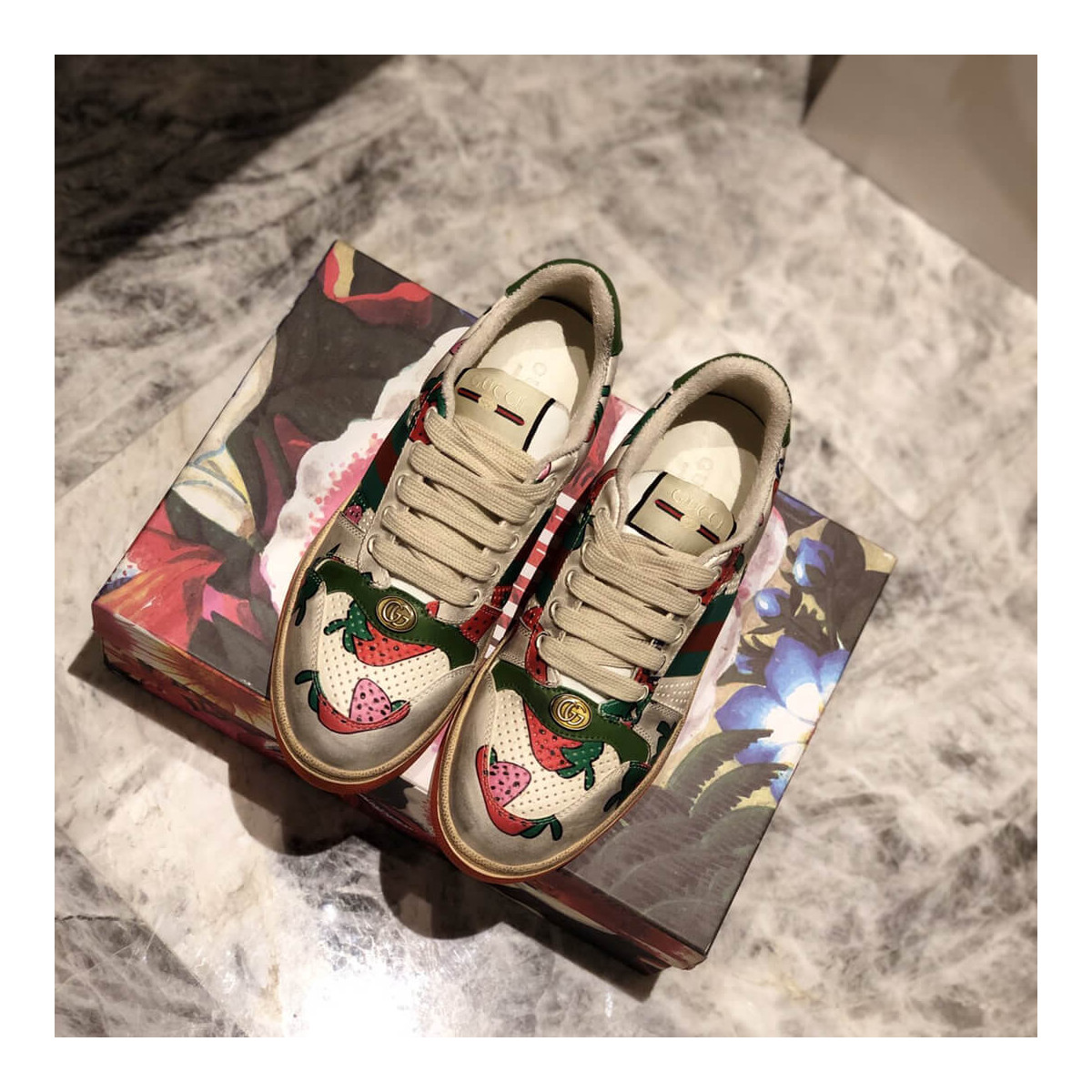 Gucci Screener Strawberry Sneaker 570443