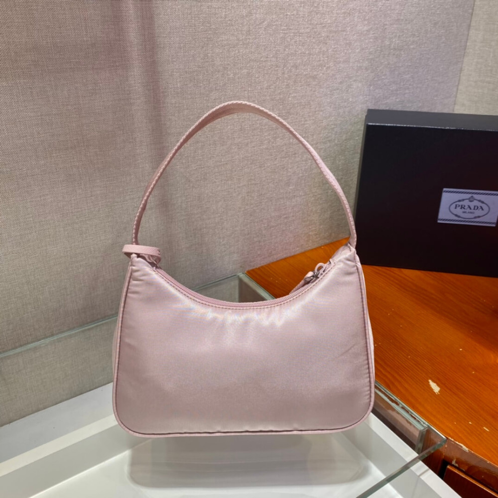 Prada Re-Edition 2000 Nylon Hobo Bag Alabaster Pink 1NE515