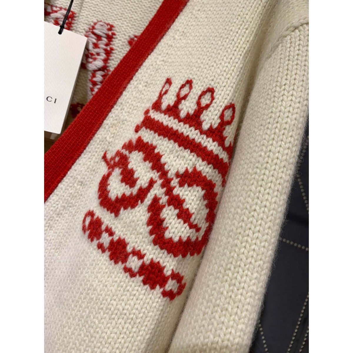 Gucci Far Better Not Slogan-Jacquard Wool Cardigan