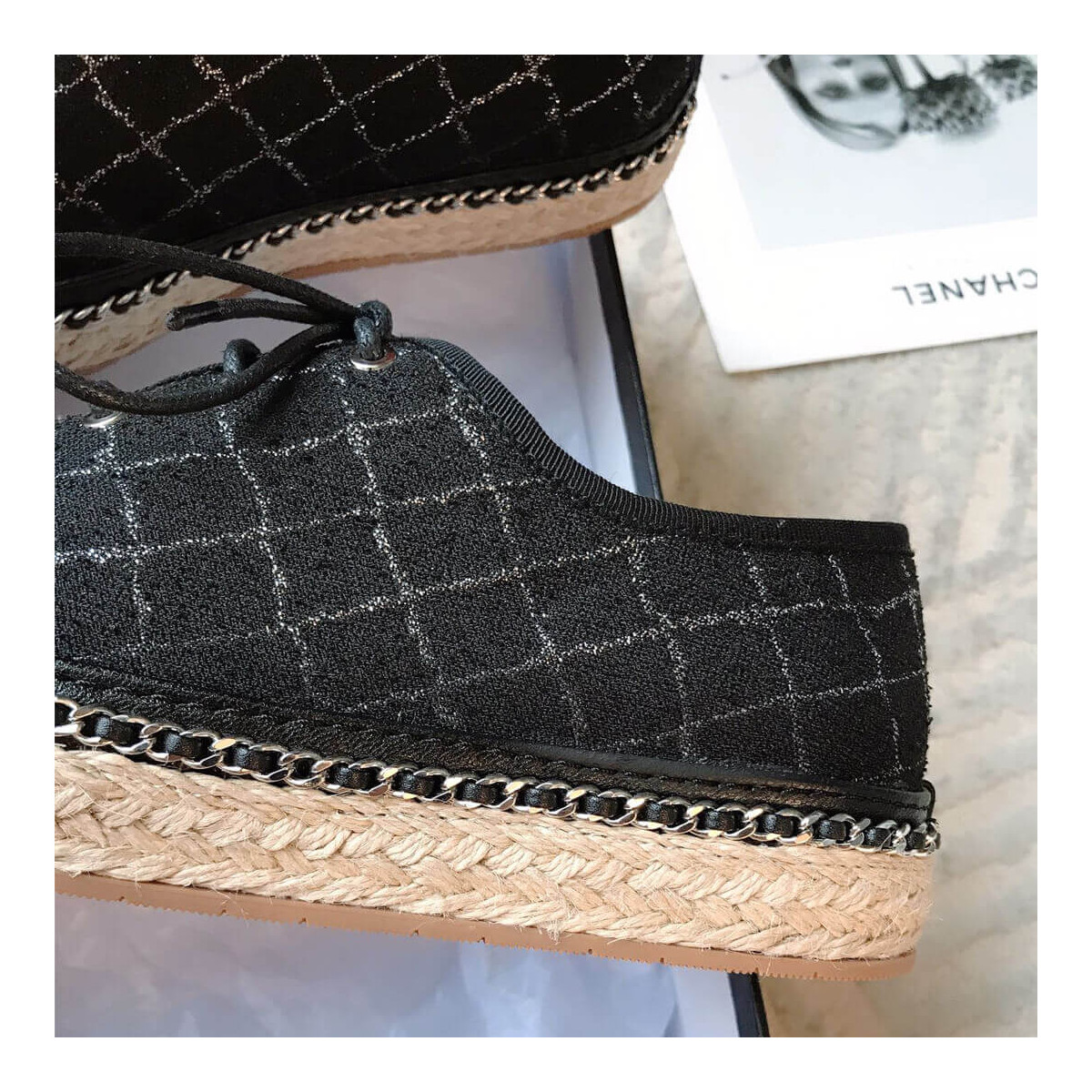 Chanel Tweed Lace-Ups G36140