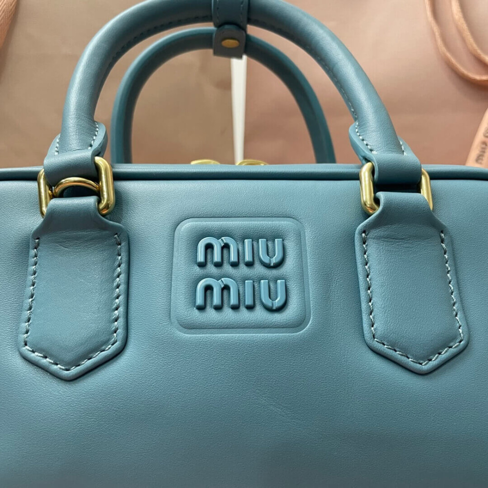 Miu Miu Arcadie Leather Bag 5BB142 Marina Blue