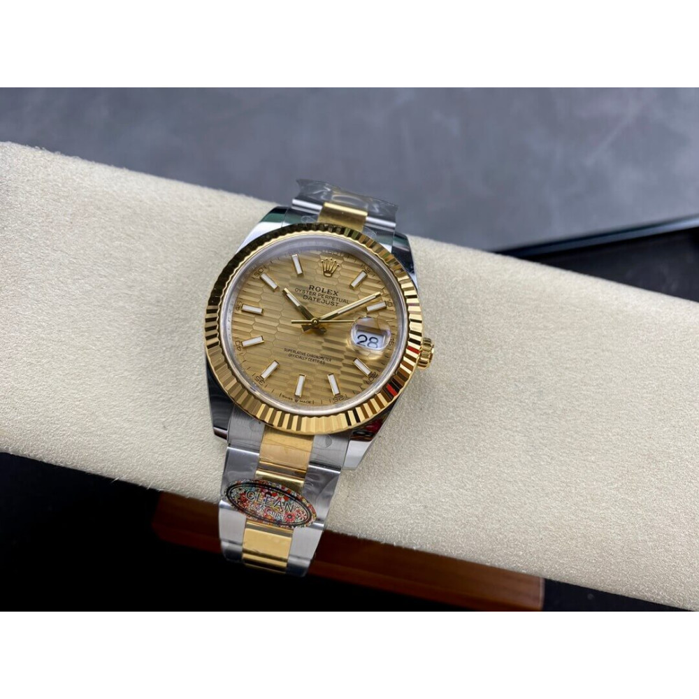 Rolex Datejust 41mm Oystersteel and Yellow Gold Automatic Fluted Bezel