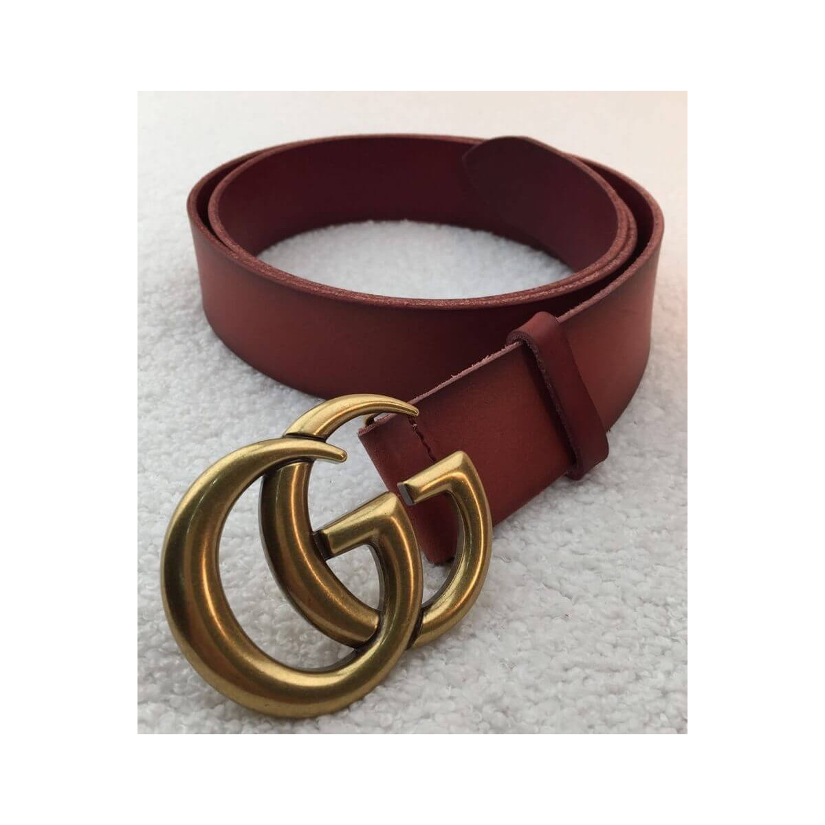 Gucci Leather Belt 40mm With Double G Brass Buckle 406831