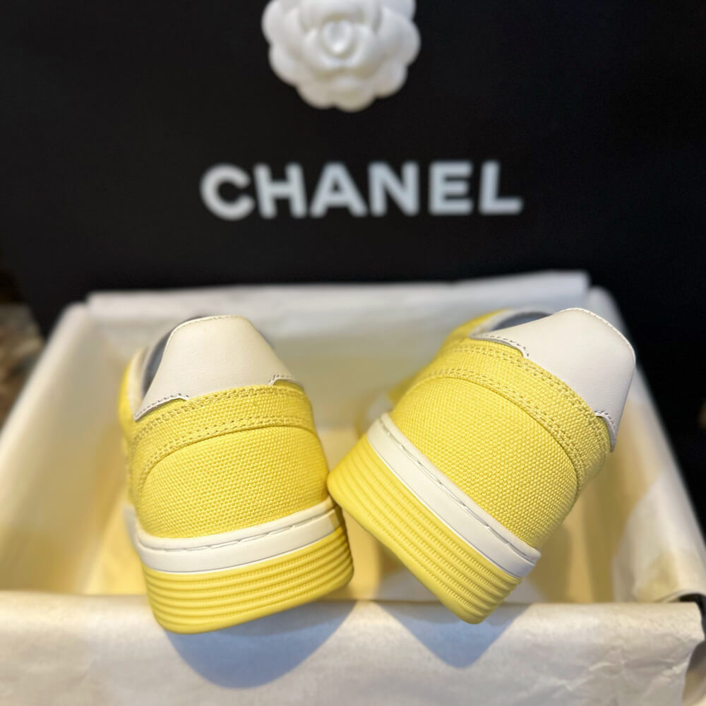 Chanel Fabric Runners Trainers Sneakers G37488 Yellow White