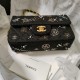 Chanel Tweed Small Double Flap Bag Embroidered Strass and Glass Pearls A01113