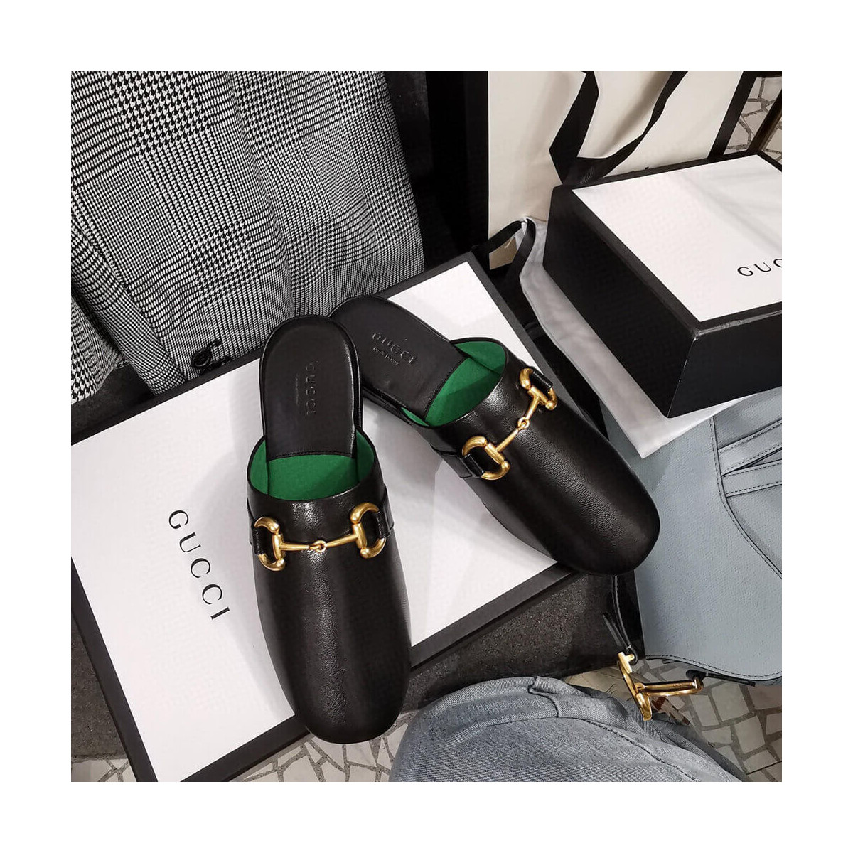 Gucci Leather Slipper 604075 Black