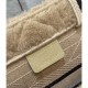 Christian Dior Small Book Tote Beige Cannage Shearling M1265