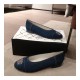 Chanel Denim Logo Ballerinas G35780