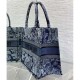 Dior Book Tote Denim Blue Toile de Jouy Embroidery