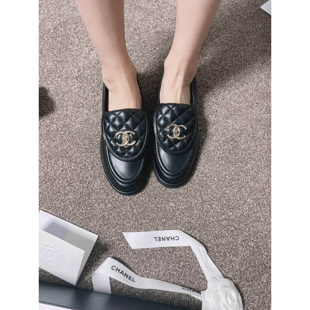 Chanel Black Lambskin Loafer G36646