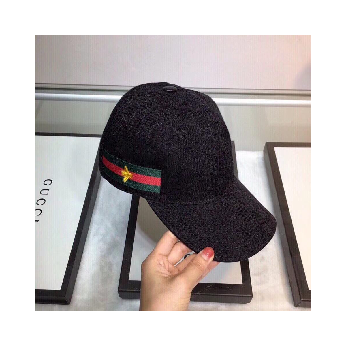 Gucci Original GG Canvas Baseball Hat with Web 200036