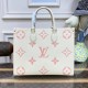 Louis Vuitton Monogram Empreinte Leather OnTheGo MM M21575 Creme/Pink