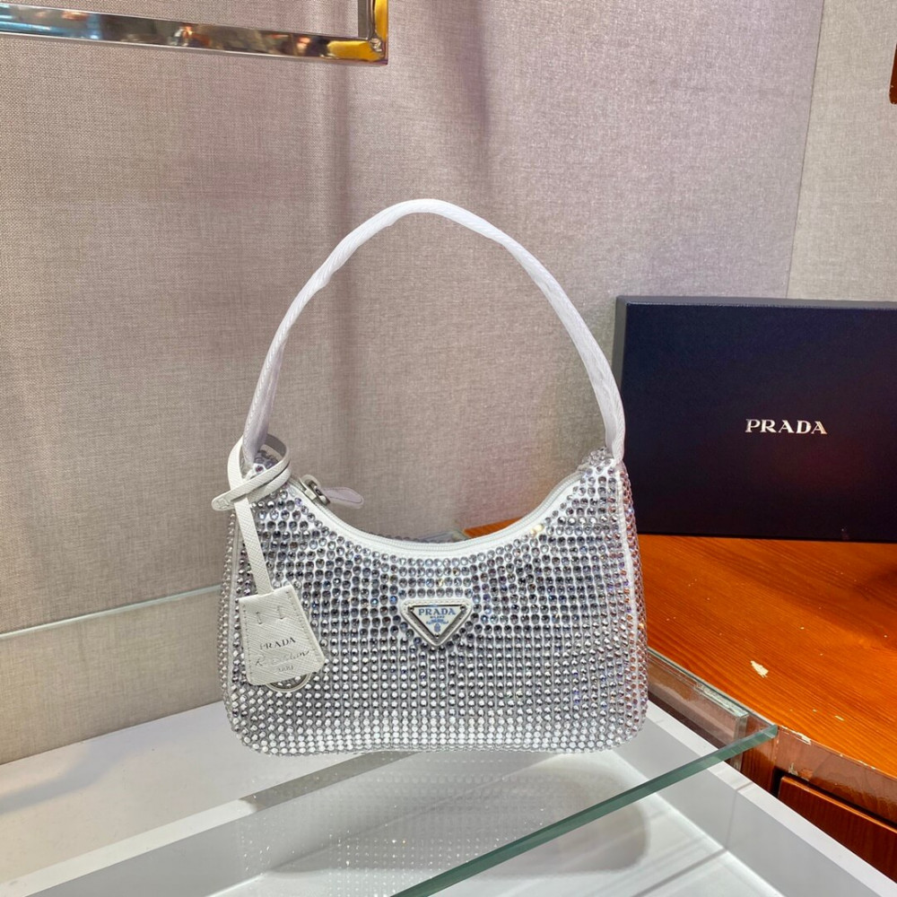 Prada Satin Mini-Bag With Artificial Crystals 1NE515