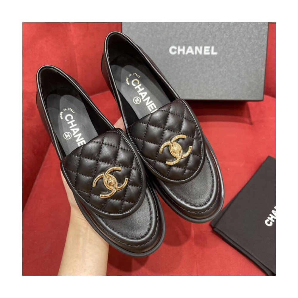 Chanel Black Lambskin Loafer G36646