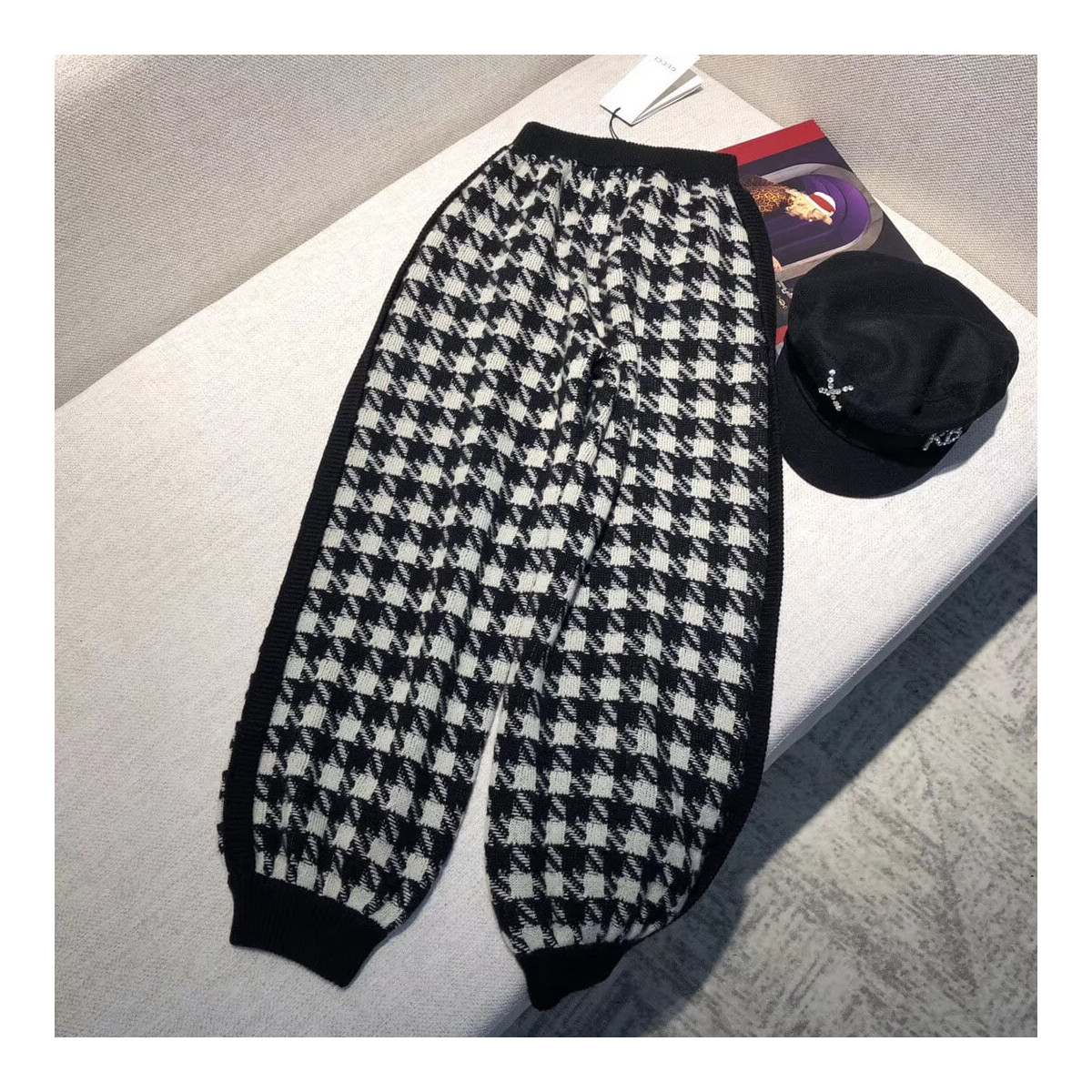 Gucci Houndstooth Track Bottoms 596844