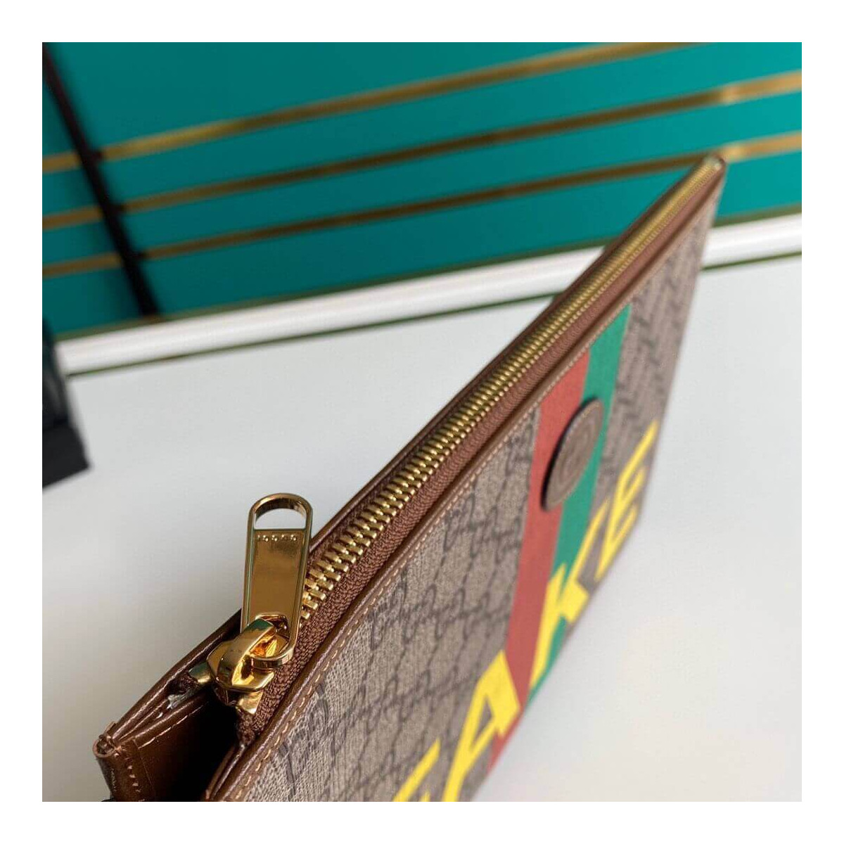 Gucci &#039;Fake/Not&#039; Print Print Pouch 636171