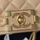 Chanel Boy Flap Bag With Handle Grained Shiny Calfskin A94805