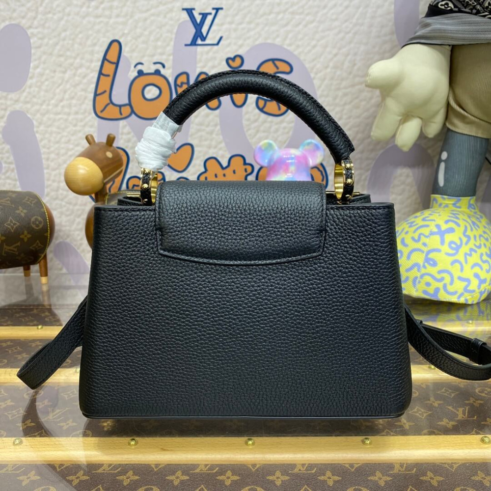 Louis Vuitton Black Capucines Bag  with Decorative Monogram Flowers M23263