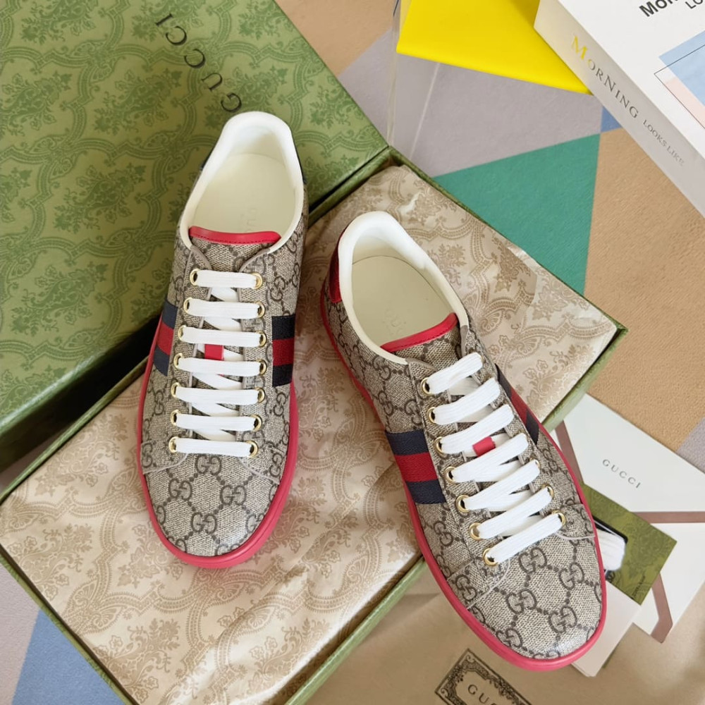 Gucci Beige GG Supreme Ace Sneaker