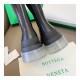 Bottega Veneta Rubber-Trimmed Leather Chelsea Boots Black