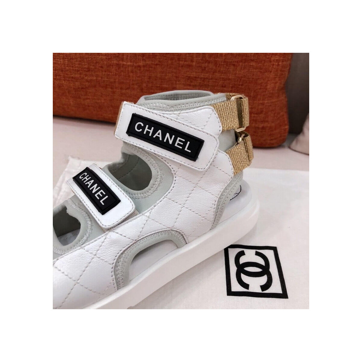 Chanel Goatskin with Fabric Sandals G37231