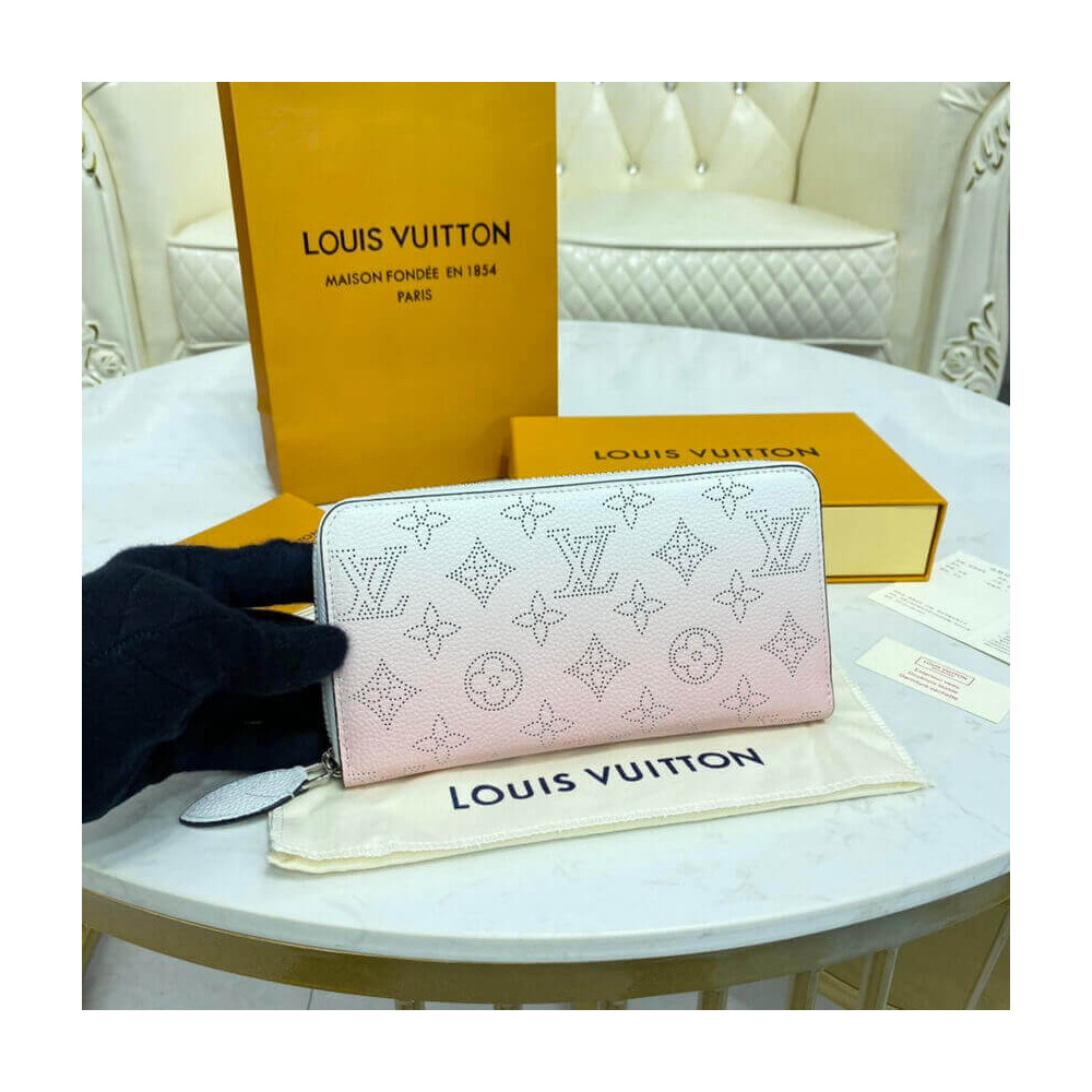 Louis Vuitton Zippy Wallet in Pink Gradient Mahina Perforated Leather M80490